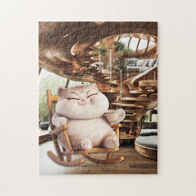 Fat And Sassy Coffee Time Jigsaw Puzzle (Vertical)
