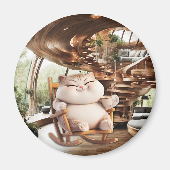 Fat And Sassy Coffee Time Magnet (Front)
