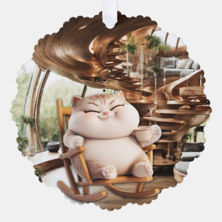 Fat And Sassy Coffee Time Tree Decoration Card