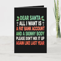 Fat Bank Account Skinny Body Please Christmas Xmas