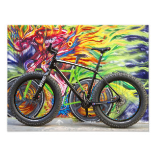 Fat Bike and Flames Photo Print
