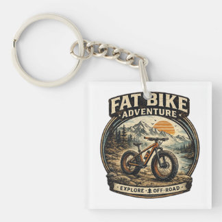 Fat Bike Aventure Graphic Logo Key Ring