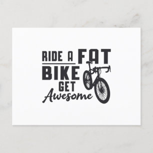 Fat Bike Ride A Fat Bike Get Awesome Biker Funny Postcard
