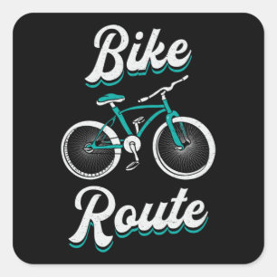 Fat Bike Route Bike Biker MTB Cycling Fatbike Square Sticker