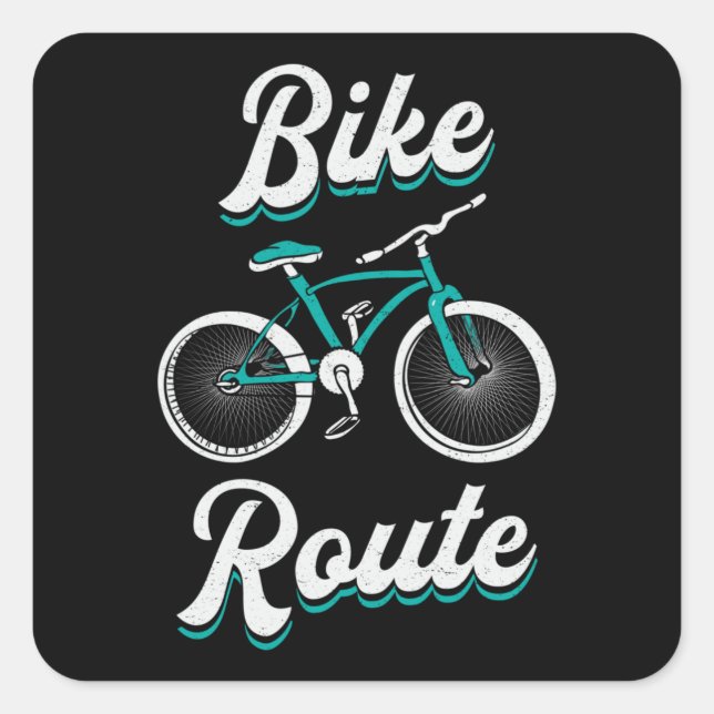 Fat Bike Route Bike Biker MTB Cycling Fatbike Square Sticker (Front)