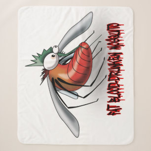 Fat blood-drunken mosquito  sherpa blanket