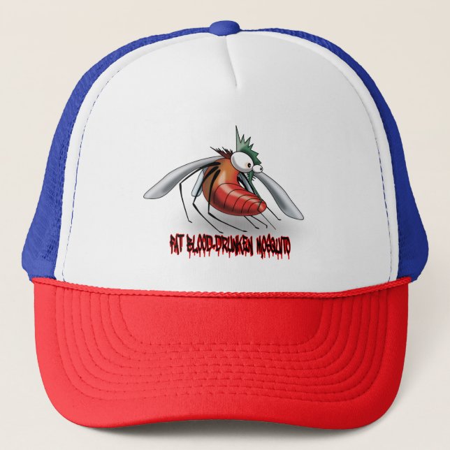 Fat blood-drunken mosquito  trucker hat (Front)