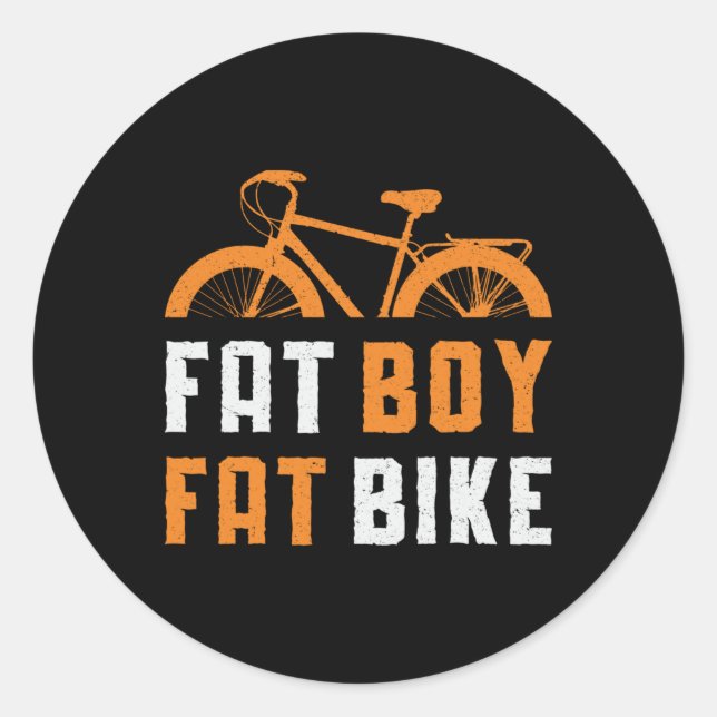 Fat Boy Fat Bike Biker MTB Cycling Biking Fatbike Classic Round Sticker (Front)