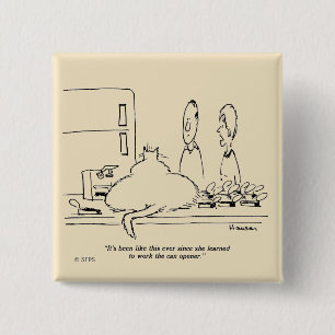 Fat Cat 15 Cm Square Badge