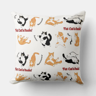 Fat Cat-a-tude Throw Pillow