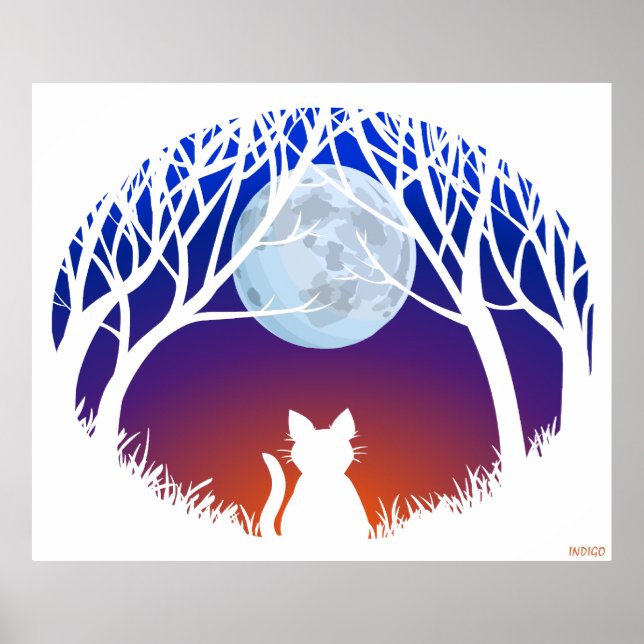 Fat Cat Art Poster Cute Cat Lover Prints Posters (Front)