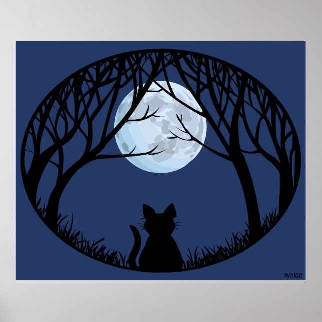 Fat Cat Art Poster Cute Cat Lover Prints Posters (Front)