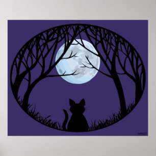 Fat Cat Art Poster Cute Cat Lover Prints Posters