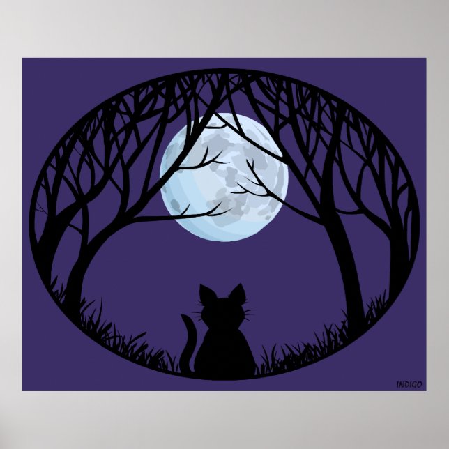 Fat Cat Art Poster Cute Cat Lover Prints Posters (Front)