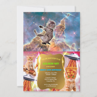 Fat cat astronaut invitation