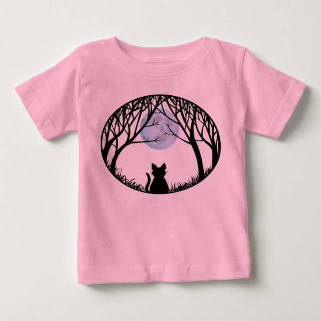 Fat Cat Baby's Shirt Black Cat Art Toddler Shirt (Front)