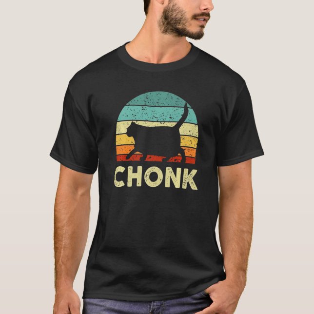 Fat Cat Chonk Meme  Parody Random T-Shirt (Front)
