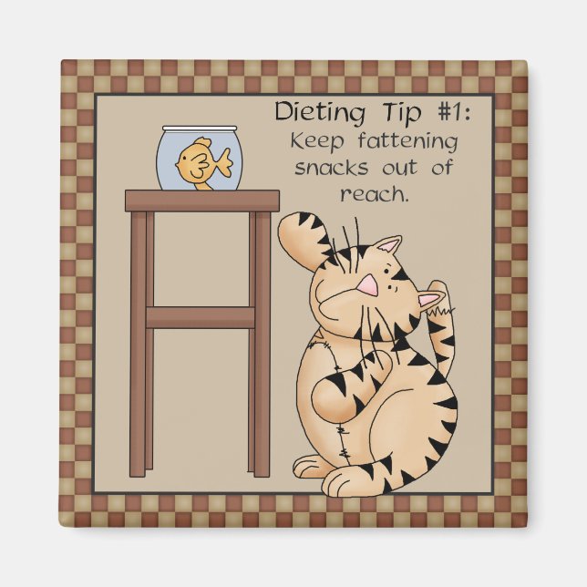 Fat Cat Dieting Tip #1 - Fridge Magnet (Front)