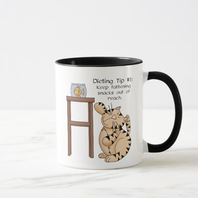 Fat Cat Dieting Tip #1 - Ringer Mug (Right)