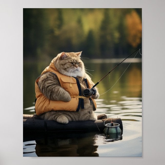 Fat Cat Fishing Poster (Front)