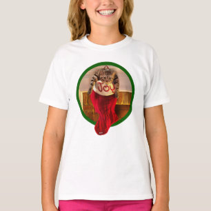 Fat Cat in Christmas Stocking T-Shirt