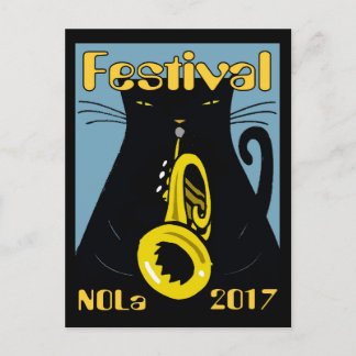 Fat Cat New Orleans Music 2017 Postcard