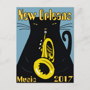 Fat Cat New Orleans Music 2017 Postcard