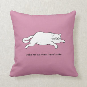 fat cat on cake cushion