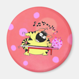Fat Cat Play Keyboard Magnet