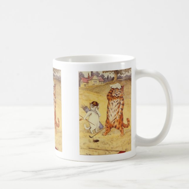 Fat Cat playing golf Coffee Mug (Right)