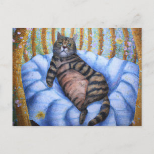 Fat Cat Reclining Postcard