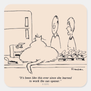 Fat Cat Square Sticker