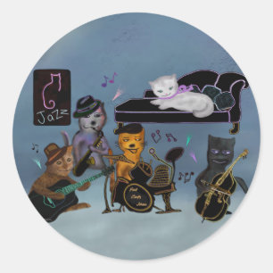 Fat Cats Jam Classic Round Sticker