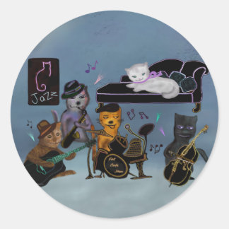 Fat Cats Jam Classic Round Sticker