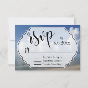 Fat Clouds Over Beach Photo w/ Badge RSVP Card