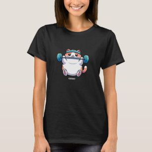 Fat Cute Cat Fitness Funny Men Training Women Gym T-Shirt