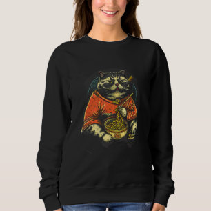 Fat Cute Cat Japanese Samurai Sumo Animal 3 Sweatshirt