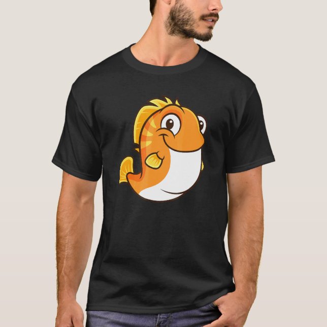 Fat Cute Chubby Fish Orange Fish T-Shirt (Front)