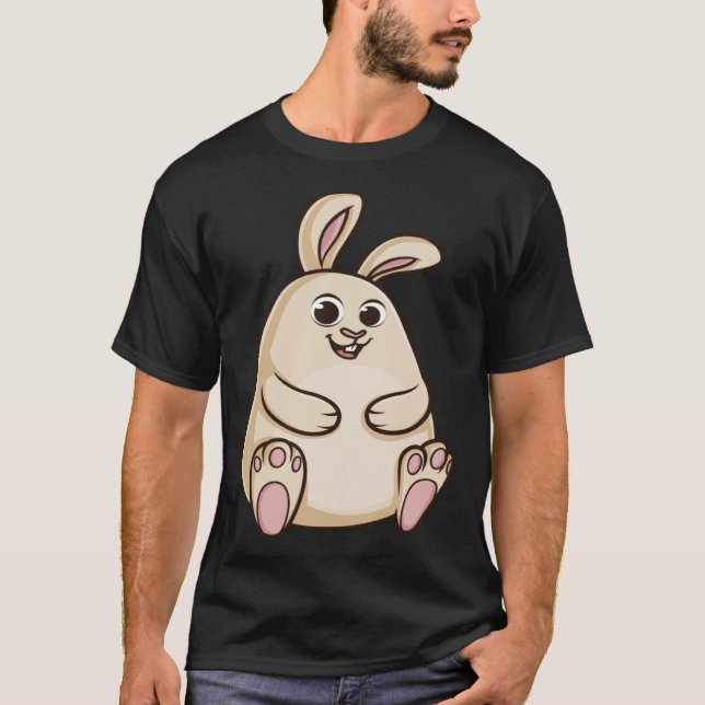 Fat Cute Chubby Rabbit Bunny T-Shirt (Front)