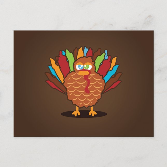 Fat Cute Turkey Postcard (Front)