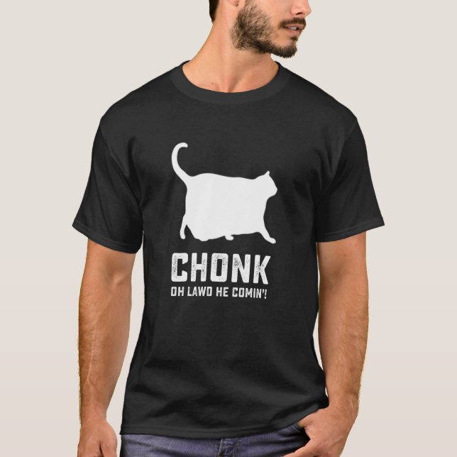 Fat Daddy Cat Meme Chonk Cat Dad T-Shirt (Front)
