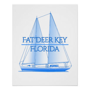 Fat Deer Key Coastal Nautical Sailing Sailor Poster