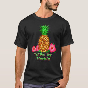 Fat Deer Key Florida Pineapple Floral T-Shirt