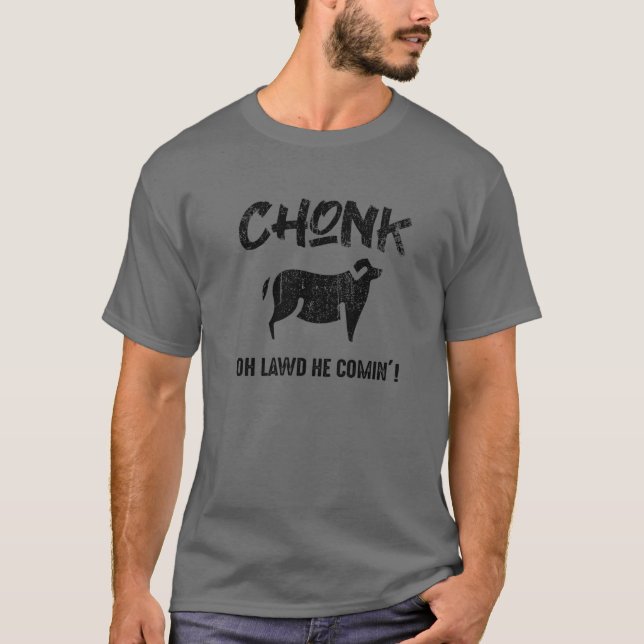 Fat Dog T, Chonk Meme Tee Funny Retro Style Pet St (Front)