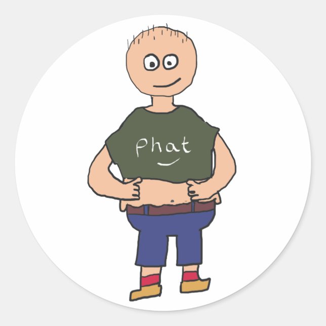 Fat Guy 2 Classic Round Sticker (Front)