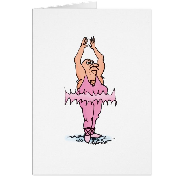 Fat Guy in Pink Tutu Blank Inside Card (Front)