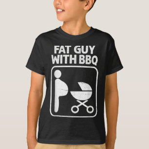 Fat Guy With Bbq, Funny Bbq Humour Smoking, Grilli T-Shirt