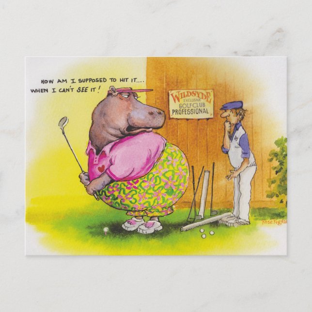fat hippo golf postcard (Front)