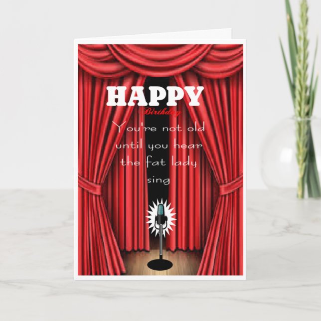 Fat lady happy birthday card (Front)
