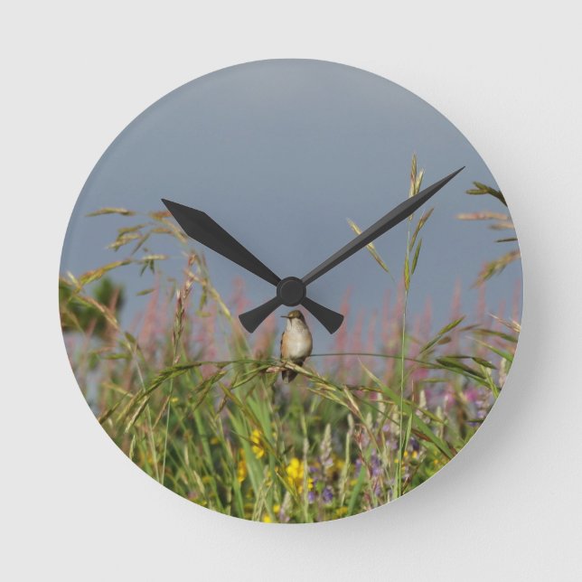 Fat little Hummingbird Round Clock (Front)